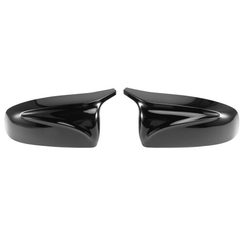 2 Pezzi Specchietto Retrovisore Laterale Modificato per Auto con Corno per  X5 E70 X6 E71 2008-2013 Nero Lucido