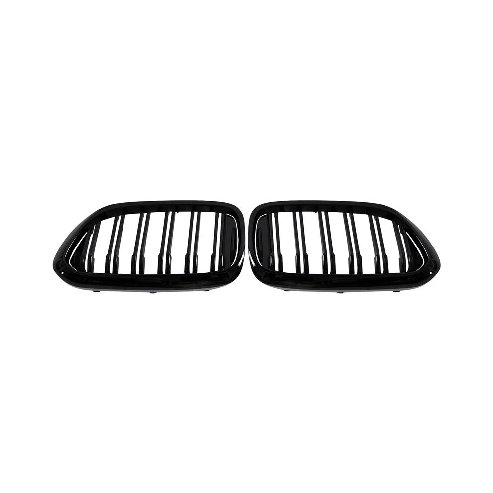 Front Bumper Grilles Double Style Racing Grilles For 5-Series G30/G31/G38 530I 540I 550I Double-Glossy Black 6032229974408