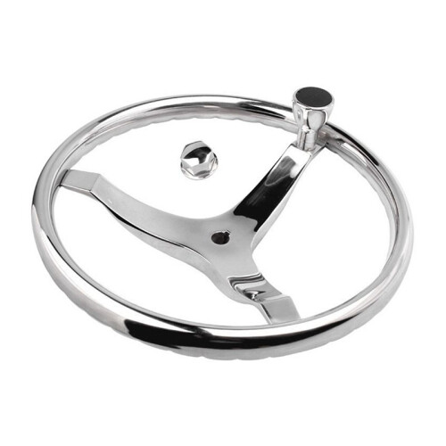 Volant en Acier Inoxydable pour Bateau de Plaisance avec Commande pour Barre à Câble 1