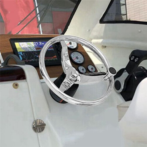 Volant en Acier Inoxydable pour Bateau de Plaisance avec Commande pour Barre à Câble 2