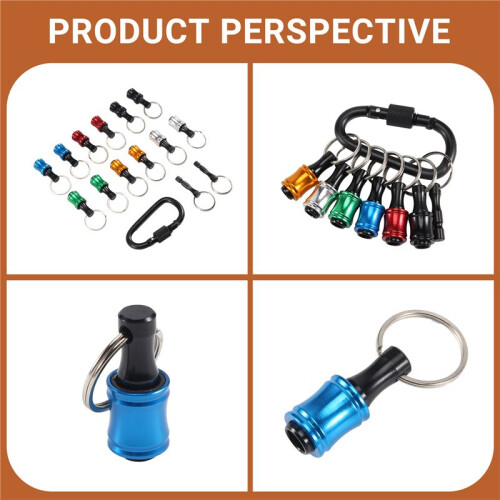 12Pieces 1/4 Inch Hex Shank Bits Holder Keychian, Keychain Extension Bar Screwdriver Bit Holder Socket Adapter 2