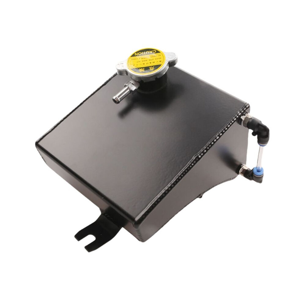 Car 1.5L Radiator Coolant Water Tank Can Auxiliary Water Tank For 240Sx S13 1989-1994 Aluminum Black 6033247584396