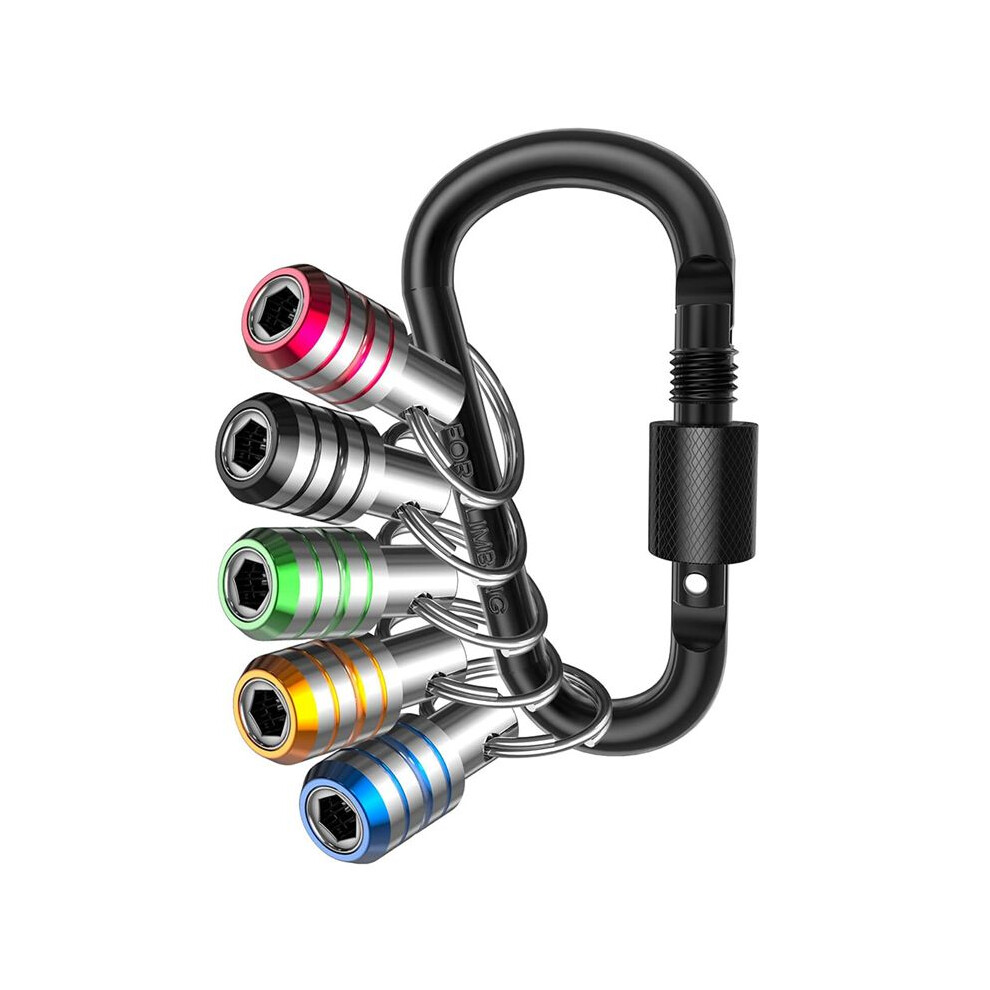 Bit Holder Keychain, 5Pcs 1/4 Hex Shank Impact Drill Bit Keychain Quick Change Connect Holder Drill Screw Adapter 6031539857791