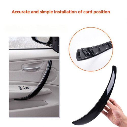 Car Interior Door Pull Handle Cover Trim Panel for  1-Series E81 E82 E87 E88 2006-2012 Black Right 2