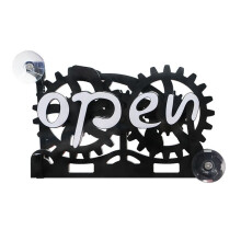 Open-Closed Sign Board Hanging Door Sign  Gear Turn over for Shop Restaurant Bar Hotels Cafes Suction Cup