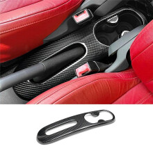Auto-Echtkarbonfaser-Verkleidung, Auto-Wasserbecherhalter-Panel-Verkleidung, Handbremsen-Aufkleber für  500 Abarth 595 2012-2023