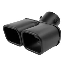 Einlass 63 mm Doppelauslass Auto-Auspuffblende Edelstahl Schwarz Auspuffblenden Schalldämpfer Endstück Doppelrohr Rohrblenden