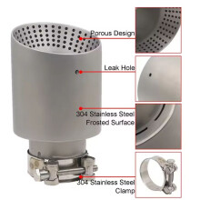 Autoauspuff Schalldämpfer Spitzen Rohrsysteme Zubehör Sound Schwächung Edelstahl Schalldämpfer Spitze Auspuff 63mm