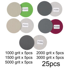 25 Stück pro Set Schleifpapier 3 Zoll Haken und Schlaufe Nass/Trocken 1000 1500 2000 3000 5000 Schleifpapier Sandpapier Scheiben Abrasivwerkzeuge