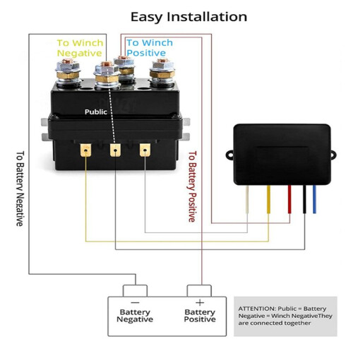 12V 500A Winch Relay 4450 Set med 2 Fjärrkontroller + Controller + Reläset 1