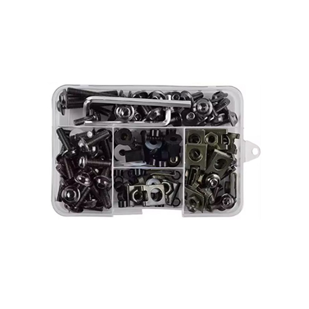 Motorcycle Fairing Bolt Kit, 177Pcs M5 M6 Motorcycle Windscreen Screws Fasteners Fairing Bolts Nut Clips Kit Accessoires 6032784162524