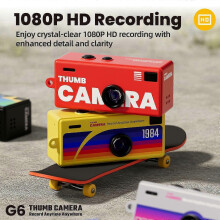 (Yellow) 0.96 Inch TFT Screen 2MP Thumb Camera with Keychain 1080P HD Mini Video Recorder for Kids Birthday Gift