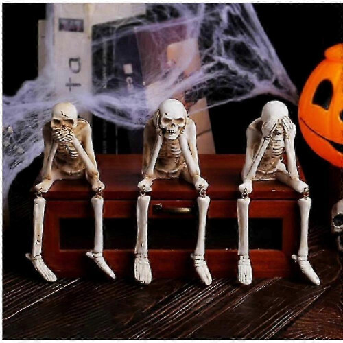 (B) Halloween Fireplace Simulation Skull Combination Resin Decor,Skeleton Decoration 2