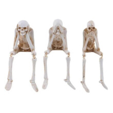 (A-B-C) Halloween Fireplace Simulation Skull Combination Resin Decor,Skeleton Decoration