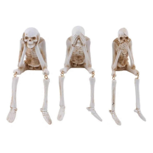 (A-B-C) Halloween Fireplace Simulation Skull Combination Resin Decor,Skeleton Decoration
