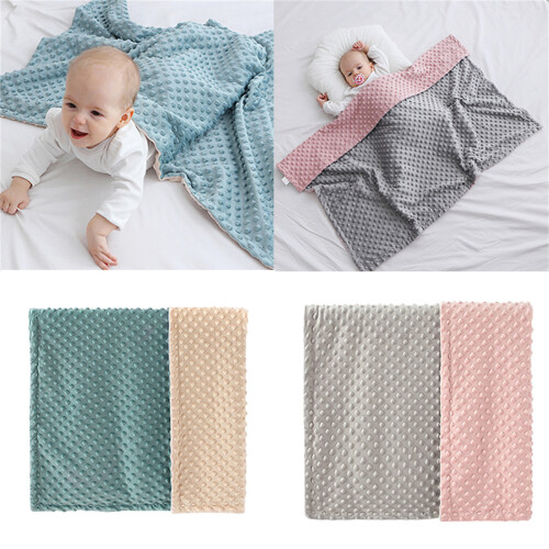 Dotted Baby Blanket Decorative Throw Blanket-Light Grey 2