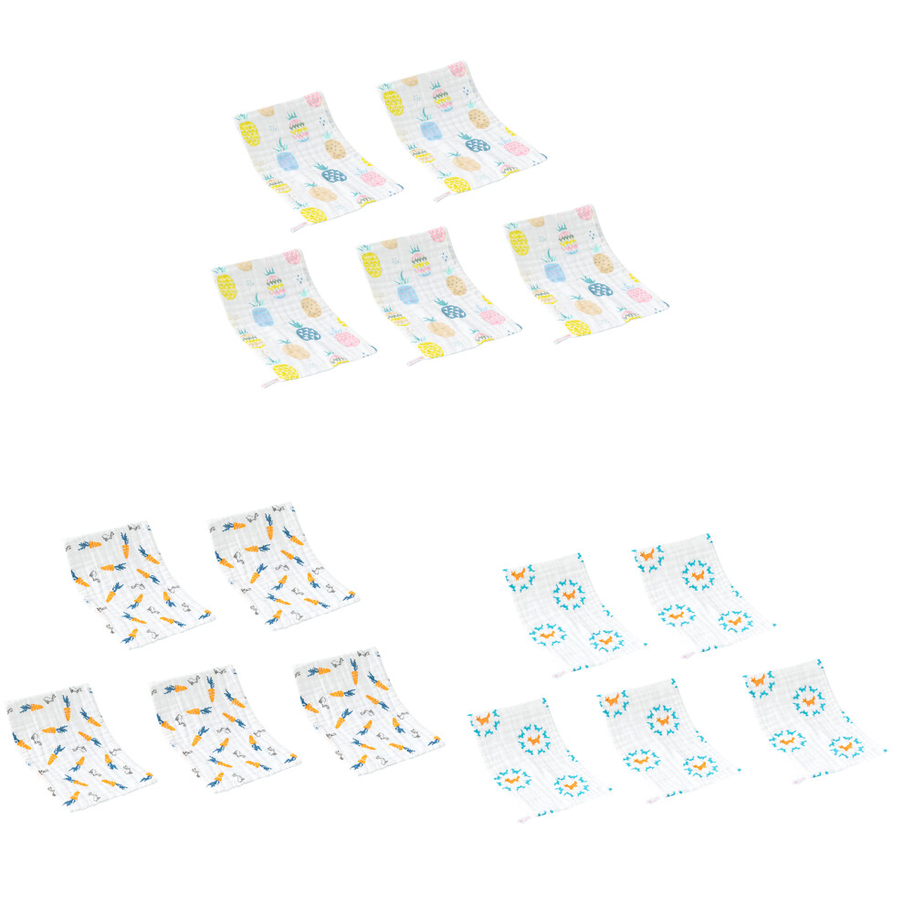 5Pcs Baby Muslin Washcloths Muslin Cotton Baby Face Towel-Multi