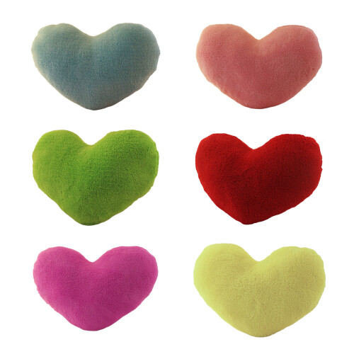 Heart Shape Throw Pillow PP Cotton Cushion Plush-grass green 1