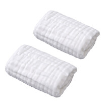 2Pcs Baby 6-Layer Towel Feeding Towel Towel Newborn Boys-White