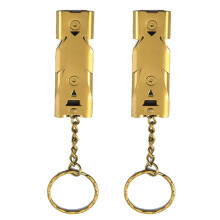 Emergency Survival Companion, Double Tubes Whistle With High Pitch Stainless Steel Loud Sound For Easy Access In Emergency Situations, Waterproof And