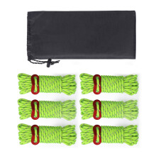 Acessórios de sobrevivência com cordas refletoras, embalagem de alta visibilidade para barracas de camping.