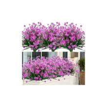 Flores artificiais que florescem o ano todo, resistentes aos raios UV, perfeitas para decoração de jardins e mesas de jantar, realçam espaços