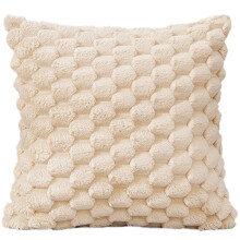Bequemer Schneeflocken-Plüsch-Kissenbezug,-Beige 50x50cm