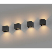 Lampada da parete a LED moderna per applique quadrate facili da installare, luce esterna verso l'alto/verso il basso con design in alluminio