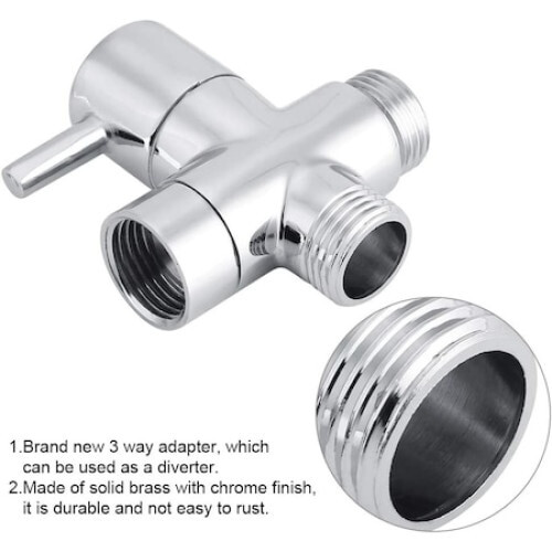 Upgrade Shower Experience with this Multi-Function Shower Head Diverter, All Metal Construction for Unparalleled Durability, Brass Material Resists 1