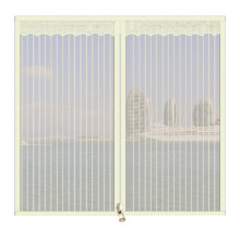 Summer Zipper Screen Door Curtain Fashionable-Beige stripes 3