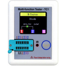 Färgglad displayelektroniktestare, fickvänlig multifunktionstestare för diod-triodkondensator, motstånd, transistor LCR, ESR NPN PNP MOSFET,