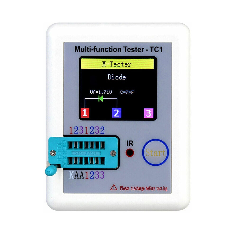 Multifunctional Circuit Tester With Colorful Display, Pocketable Electronics Tester For Diode, Triode, Capacitor, Resistors, Transistor Lcr, Esr Npn 9358999427997
