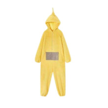 (S, Yellow) Unisex Teletubbies Costumes Disi Onesies Lala Cosplay Pajamas Adult Pyjamas Animal Sleepwear Jumpsuit