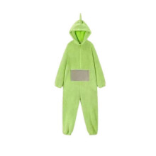 (S, Green) Unisex Teletubbies Costumes Disi Onesies Lala Cosplay Pajamas Adult Pyjamas Animal Sleepwear Jumpsuit