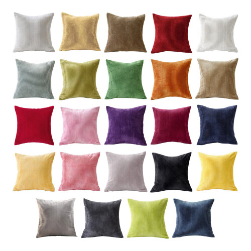 Corduroy Pillow Cover 45x45cm Square Soft Comfortable-Orange 1