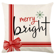 Merry Christmas Pillow Cover 18 x 18 Inch Square Pillow-3