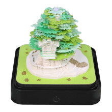 (Green)3D Sakura Tree Calendar 2026 Paper Sculpture Art Calendar Notepads, Tearoff Desk Calendar Memo Pads for School Home Office