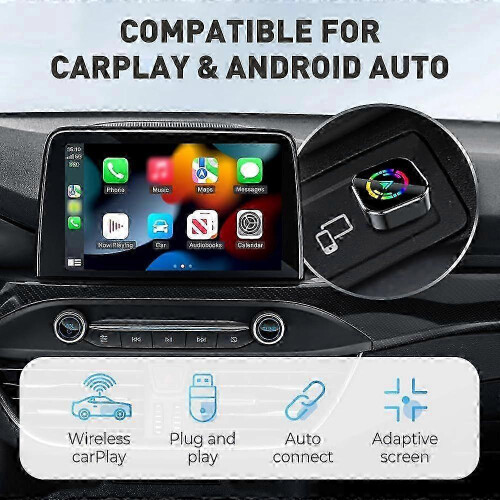 (For Android) 2025 Newest Wireless CarPlay Adapter for iPhone Android, 2025 Upgraded Mini USB 1