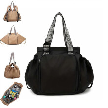 (Black) 2025 New Multi-Function Mommy Tote Bag Lightweight Travel Backpack with Large Capacity & Smart Organizer