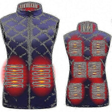 (S, Navy) Heated Vest for Women, Electrically Heated Vest with Warming Function (9 Heating Zones)