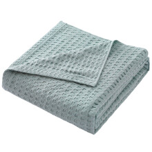 Cooling Cotton Waffles Cooling Sleep Blanket Soft Blanket-Blue