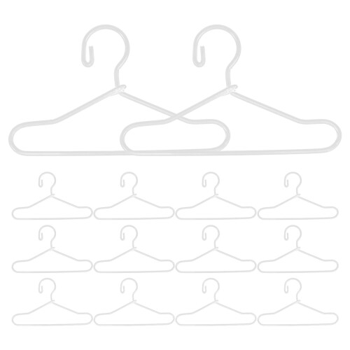 55Stk Mini Puppenkleiderbügel Metall Weiß Für 2