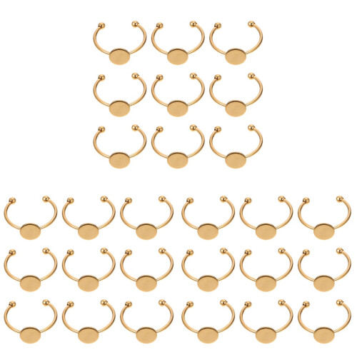 30Stk Ring Basis Gold DIY Ringe Untersetzer Schmuckhalter 1
