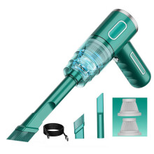 (Green) Portable Handheld Car Vacuum Cleaner 120W Cordless Vacuum Wet Dry Cleaner for Desktop Keyboard Car Interior Dusting