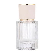 Frascos de perfume recarregáveis com borrifador de alumínio, atomizador de vidro transparente, 30ml, spray de névoa fina para viagem, design à