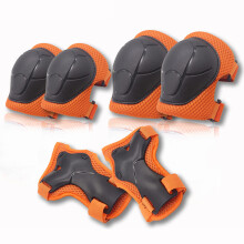 Conjunto de protección profesional para niños, rodilleras y coderas de tejido transpirable con protectores de muñeca. Equipo de seguridad 6 en 1,