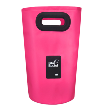 Secchio pieghevole portatile, contenitore per acqua pieghevole multiuso, esterno in tela lavabile e riutilizzabile, rivestimento interno in PVC