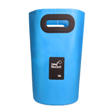 Secchio pieghevole portatile, contenitore per acqua pieghevole multiuso, esterno in tela lavabile e riutilizzabile, rivestimento interno in PVC