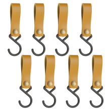 Herramienta multiusos para colgar, ganchos en forma de S de cuero sintético para un acceso rápido y una fijación segura, ideal para acampar al