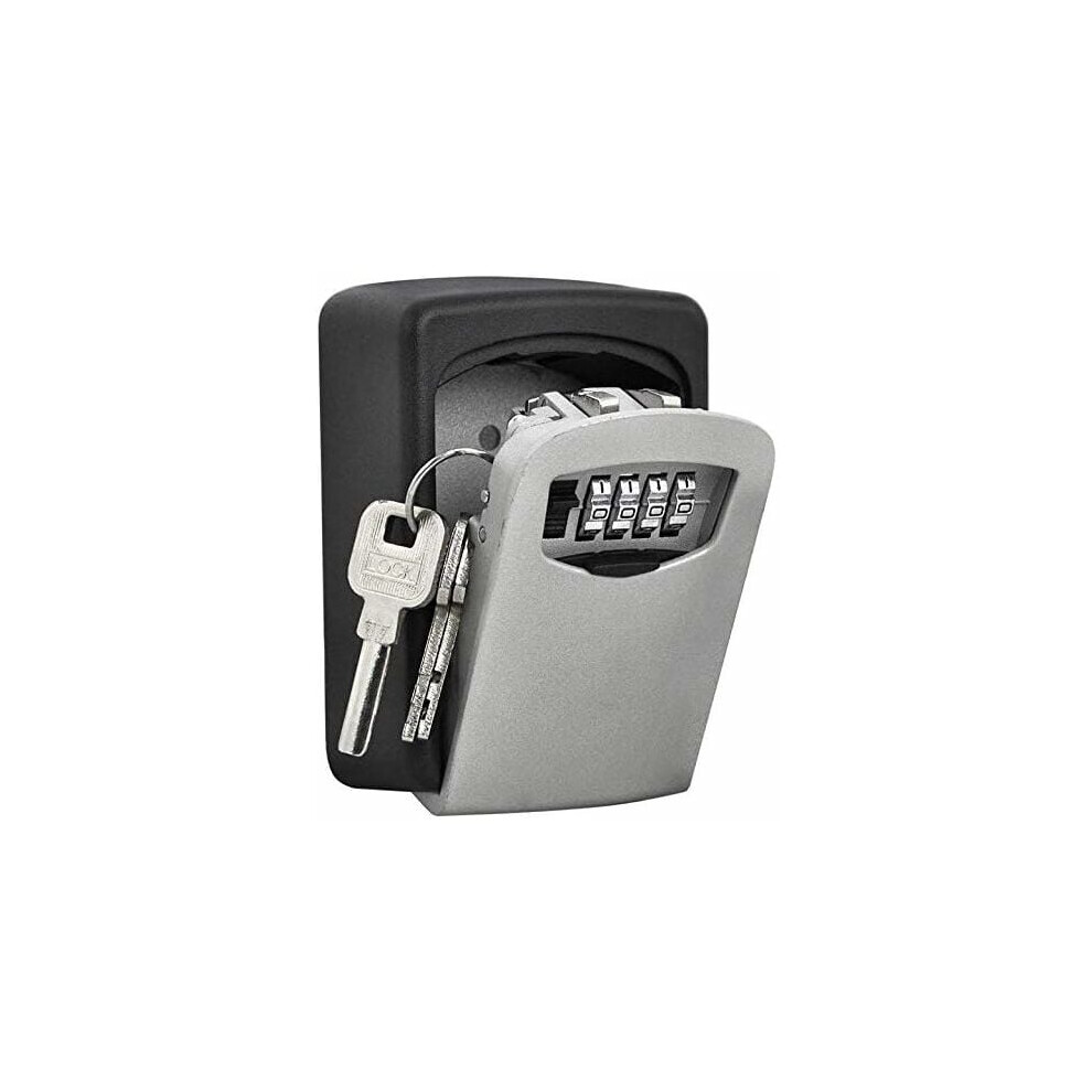 Wall-Mounted Lockbox For Keys, Key Safe With 4 Digit Combination Lock, Resettable Code For Enhanced Security, Large Capacity Sturdy Metal 9340959643974